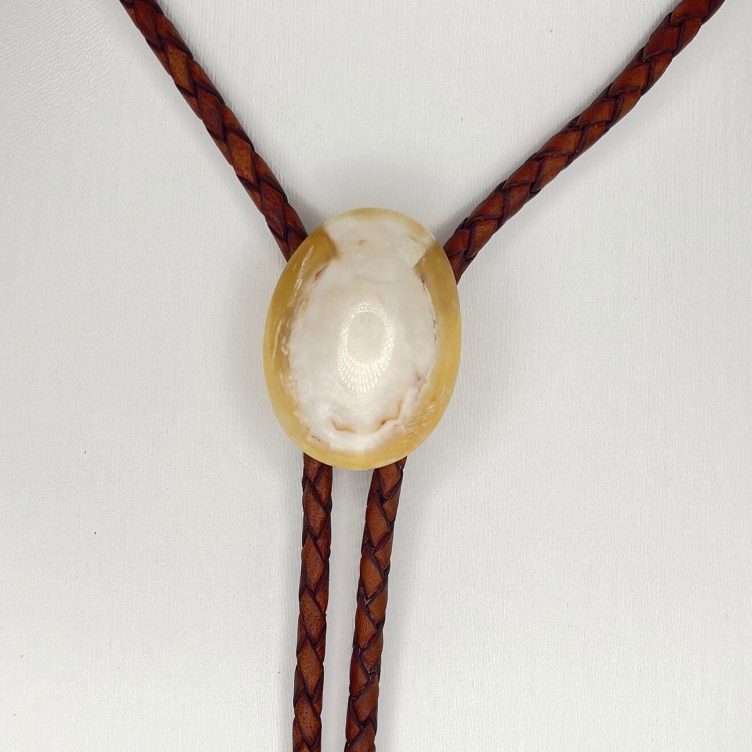 Soft Gold — Hawaiian shell bolo tie, view 3