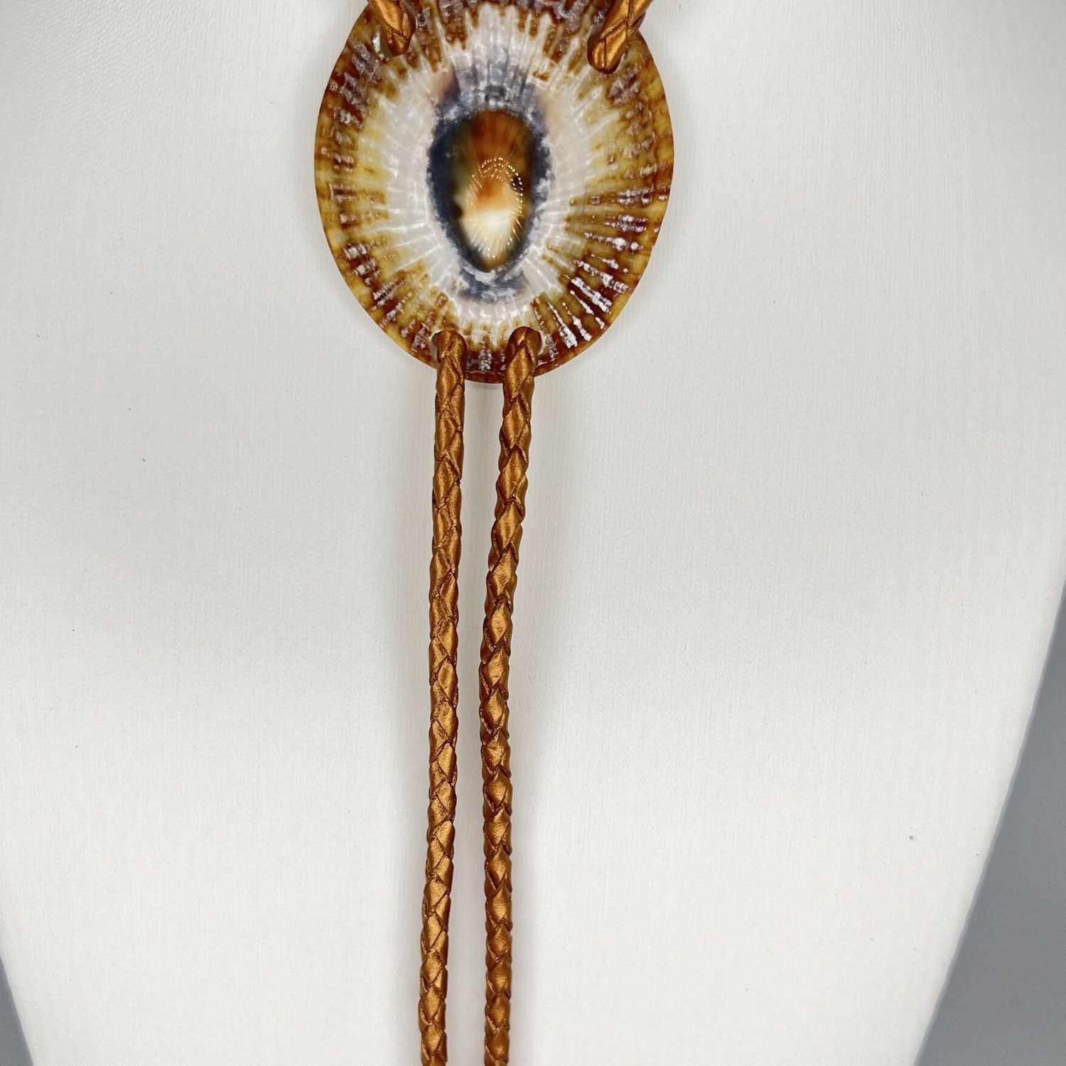 Solar Ring — Hawaiian shell bolo tie, view 3