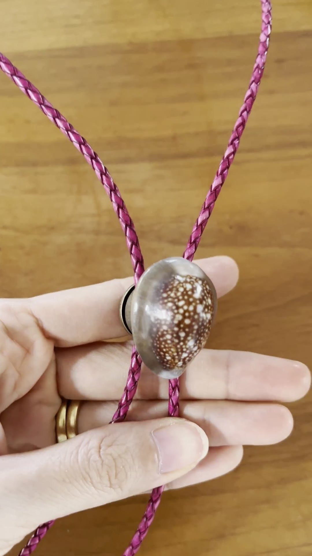 Starry Night — Hawaiian shell bolo tie, view 4