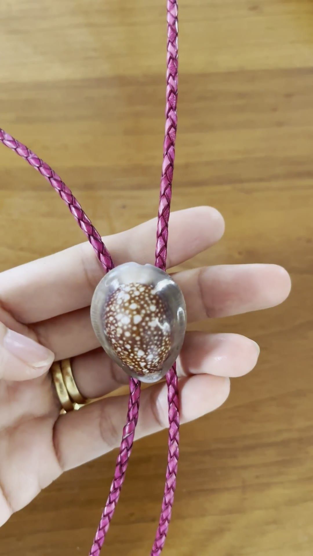 Starry Night — Hawaiian shell bolo tie, view 5