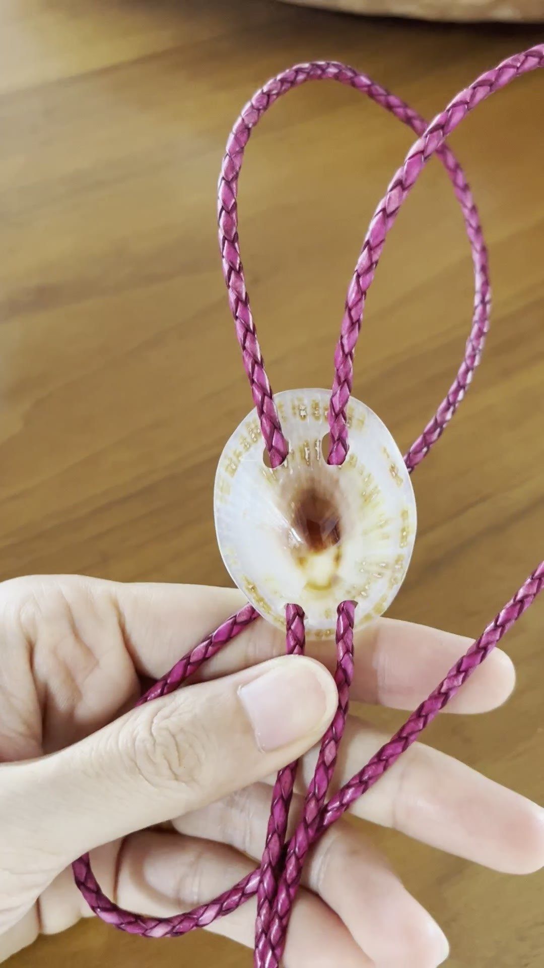 Sun Fleck — Hawaiian shell bolo tie, view 4