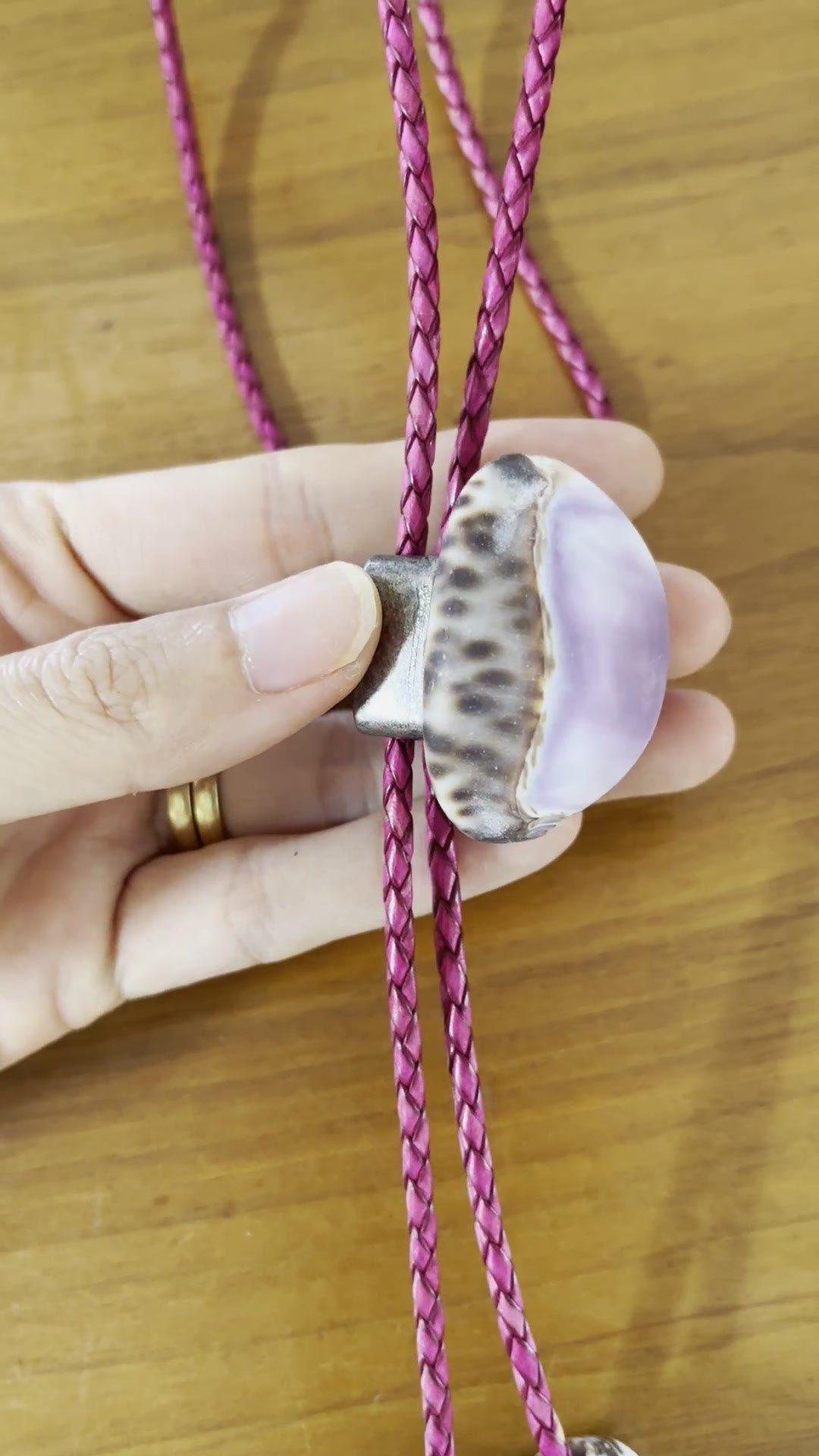 Twilight Tide — Hawaiian shell bolo tie, view 4