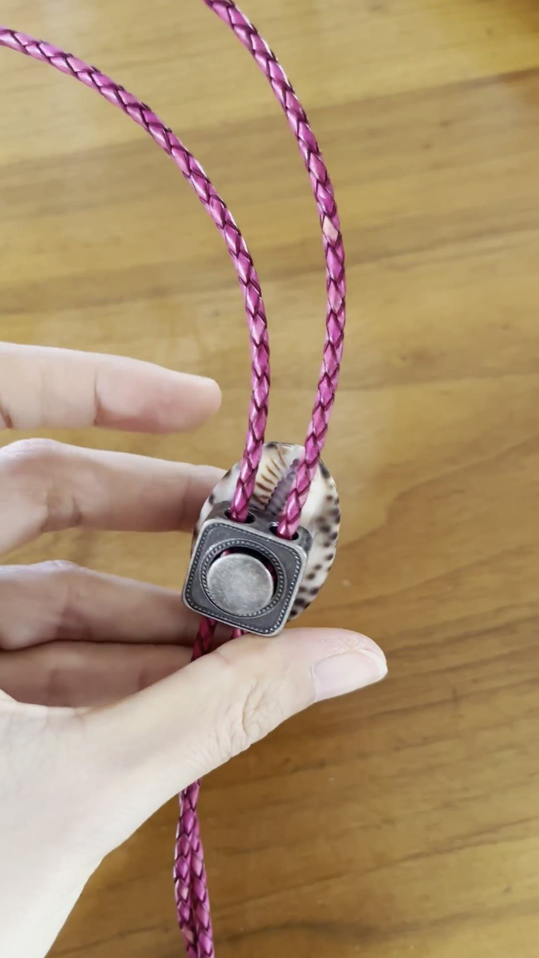 Wild Lavender — Hawaiian shell bolo tie, view 5