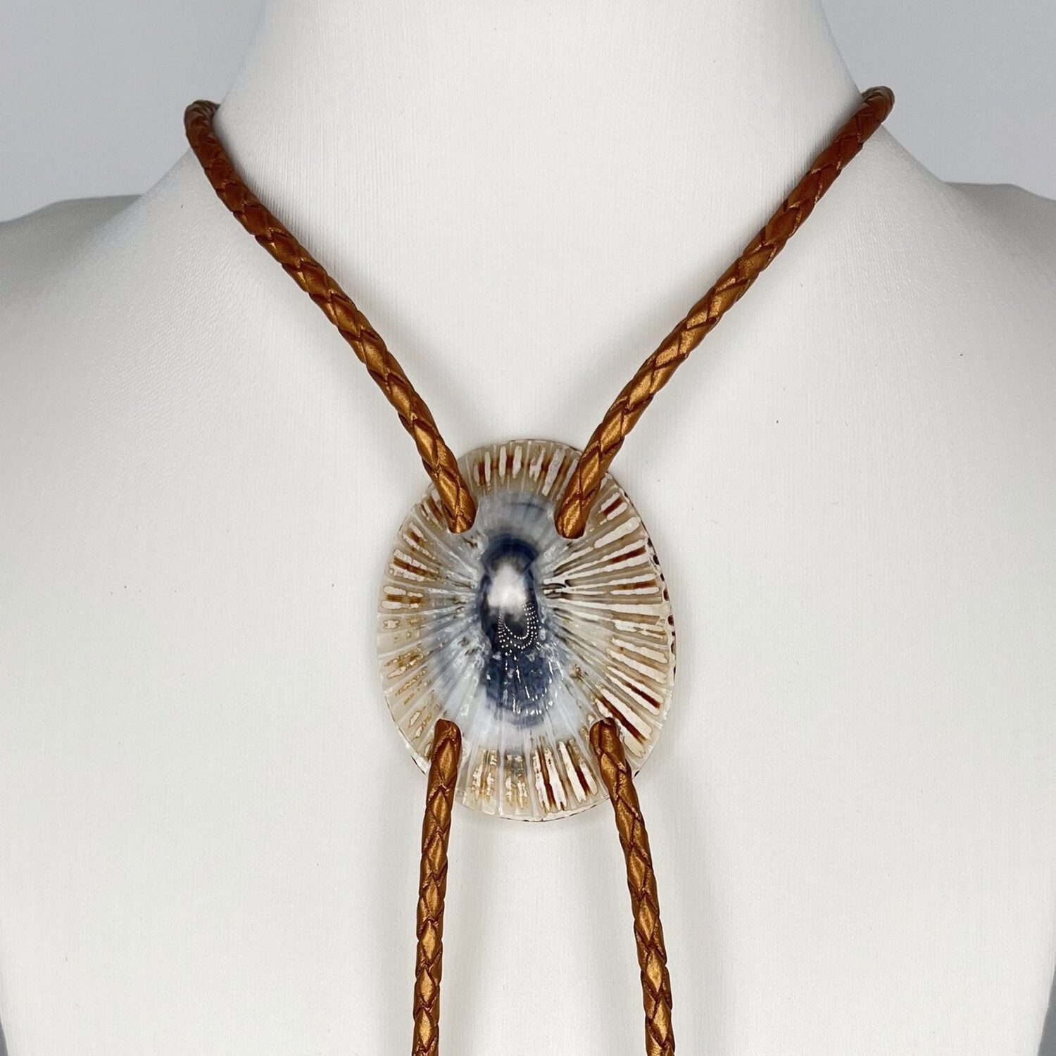 Winter Sun — Hawaiian shell bolo tie, view 3
