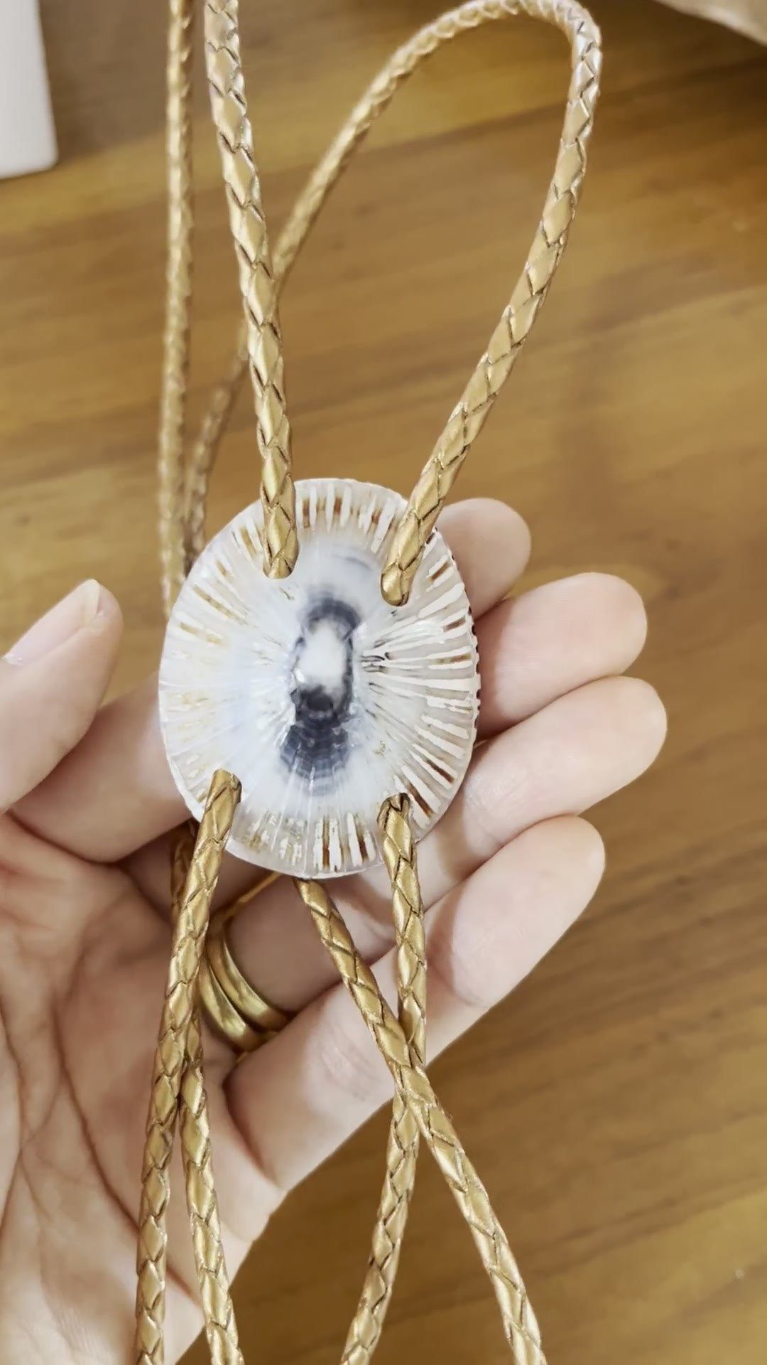 Winter Sun — Hawaiian shell bolo tie, view 4