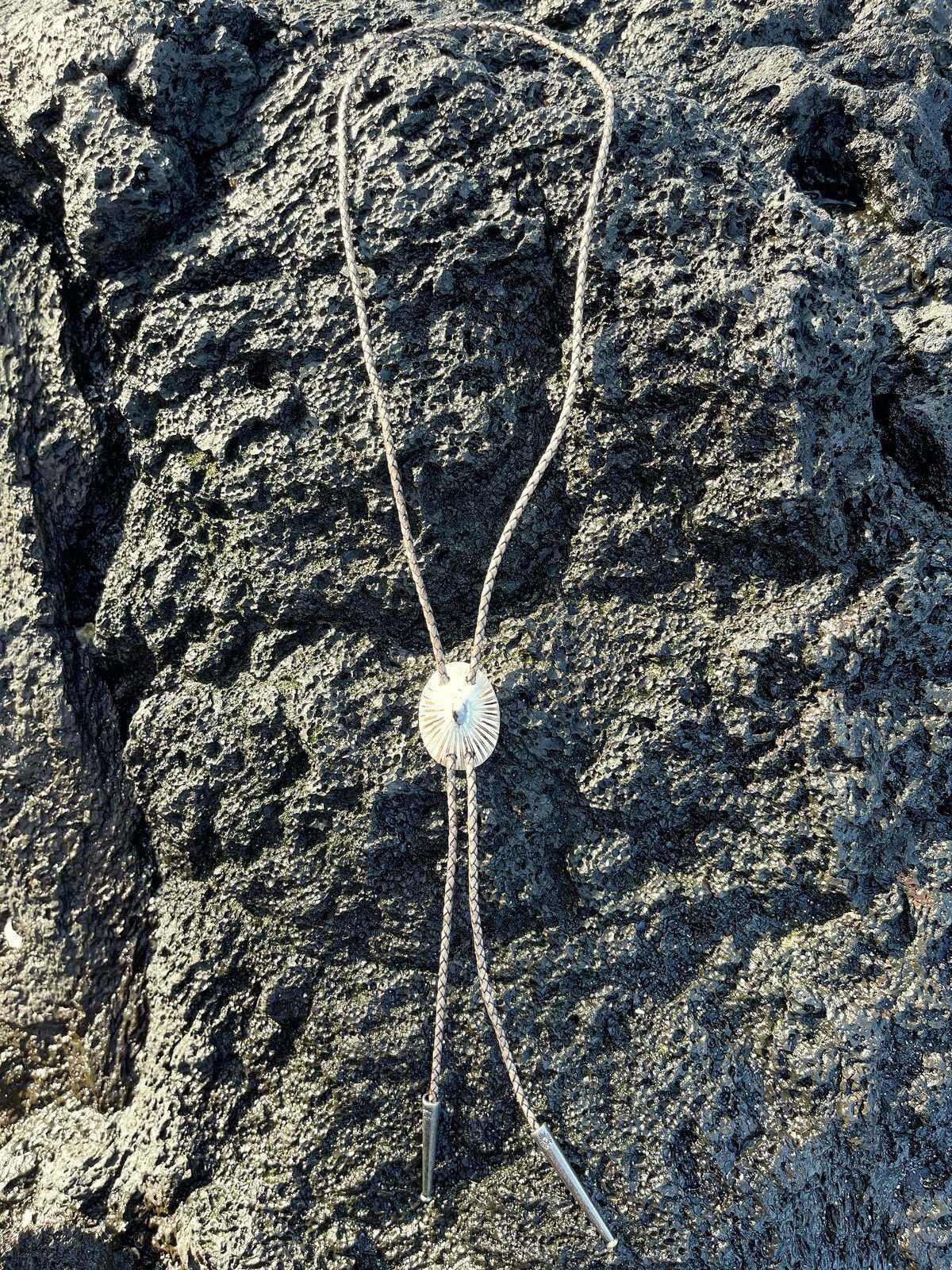 ‘Curious Eye’ ʻOpihi — Hawaiian shell bolo tie, view 3