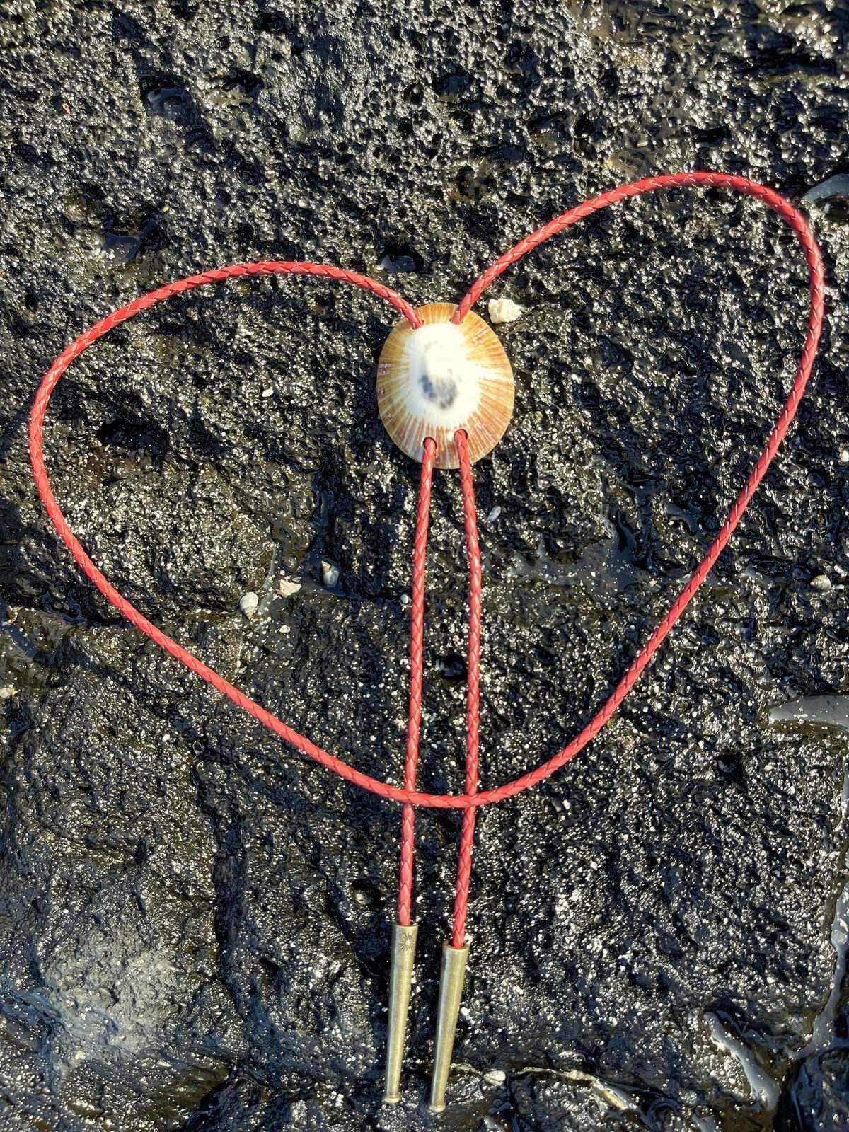 ‘Focus Flows’ ʻOpihi — Hawaiian shell bolo tie, view 4