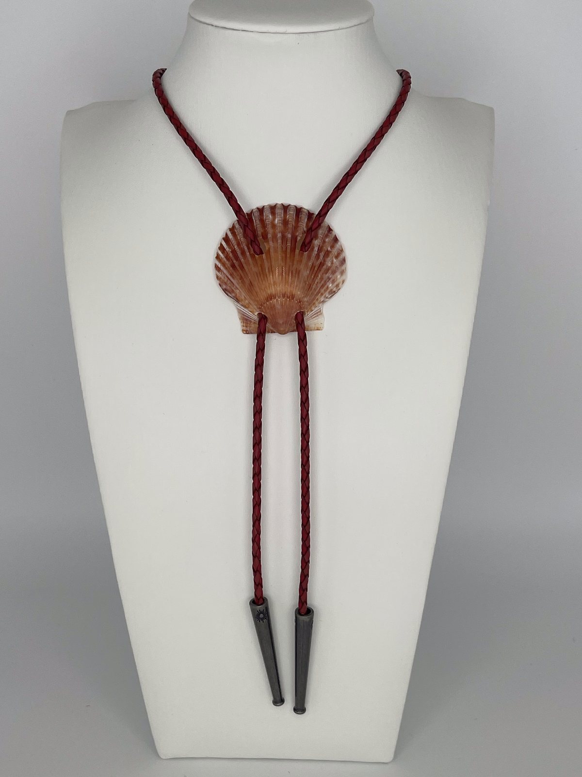 ‘Love Look’ Scallop — one-of-a-kind — handmade shell bolo tie