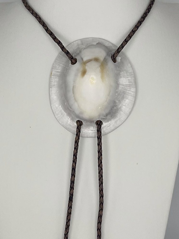 ‘Mother Moon’ ʻOpihi — one-of-a-kind — handmade shell bolo tie