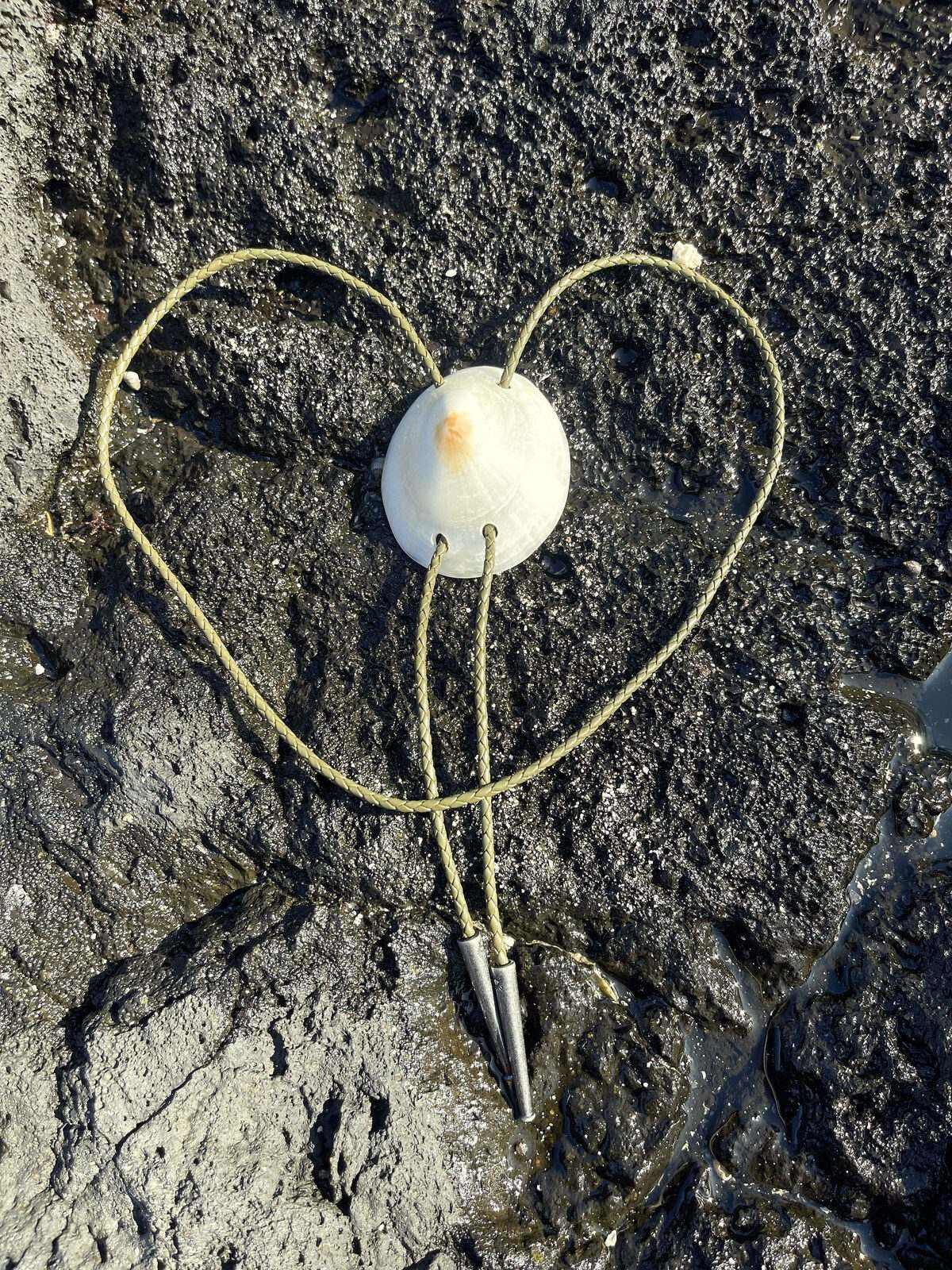 ‘UFO Look’ ʻOpihi — Hawaiian shell bolo tie, view 4